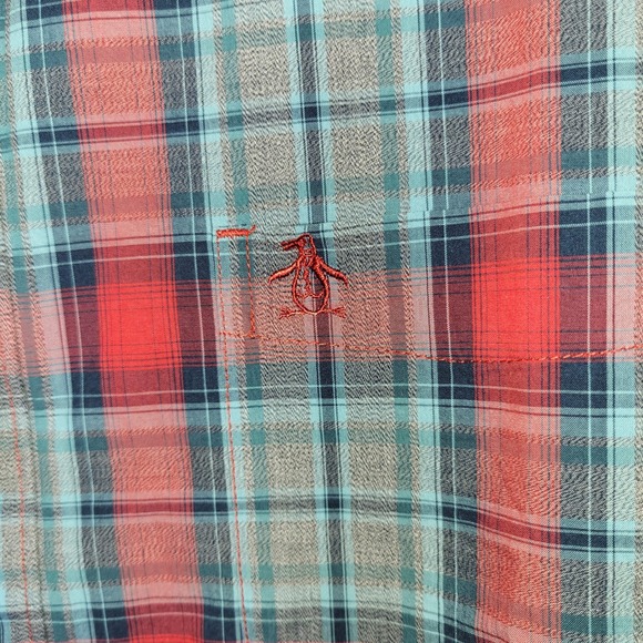 Original Penguin P55 Stretch Plaid Button Down Shirt NWT - Picture 3 of 7